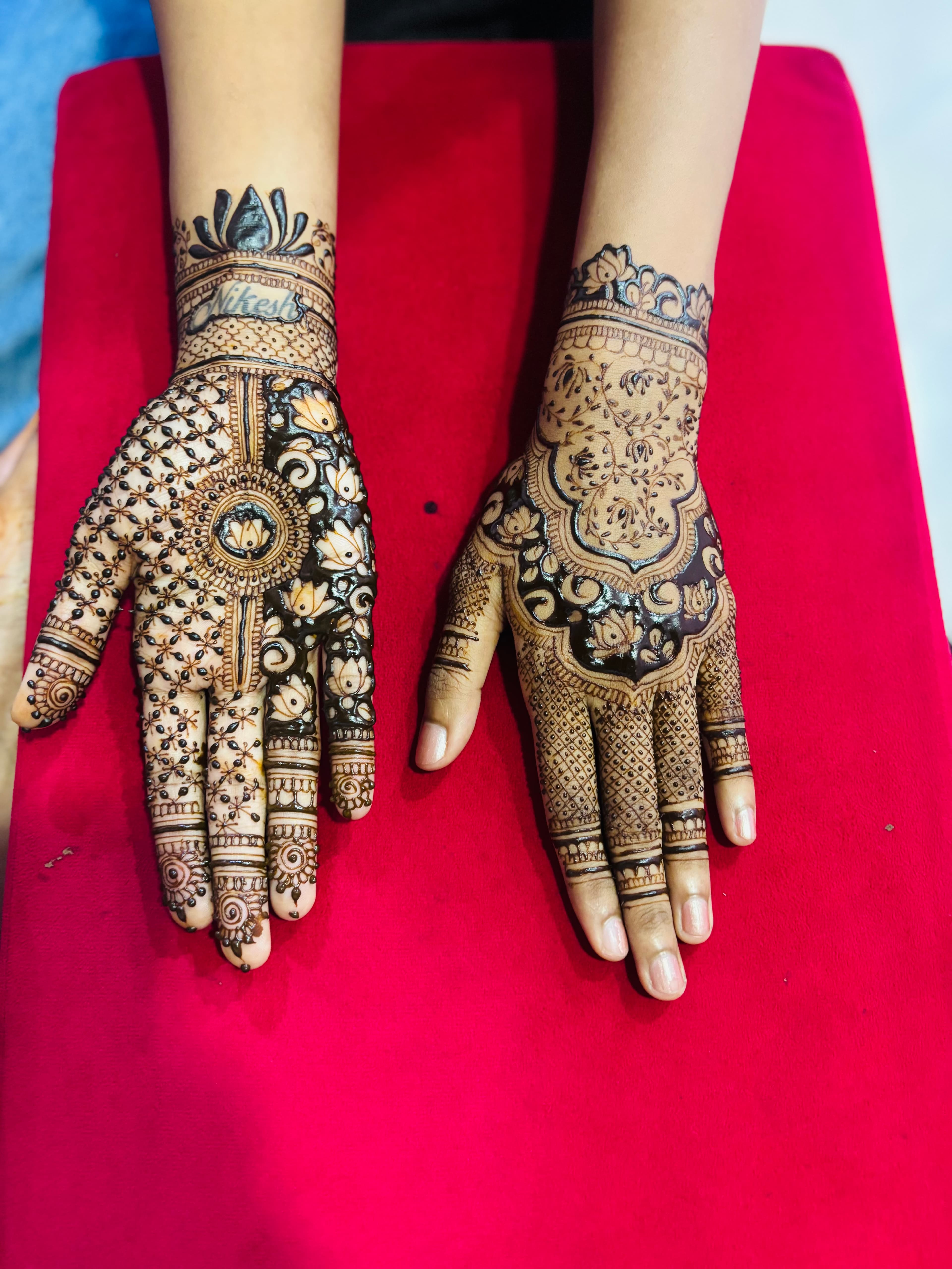 Personalized groom name bridal mehendi design by Royal Hands By Dhanashree